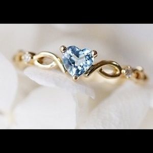 Very Elegant.. 💕 Gold and Sky Blue Ring